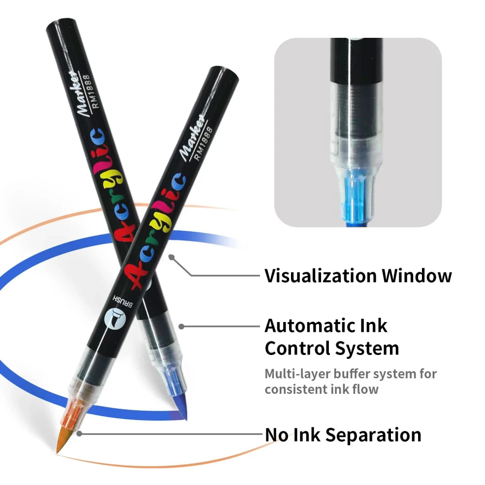 Brush Tip Acrylic Paint Markers