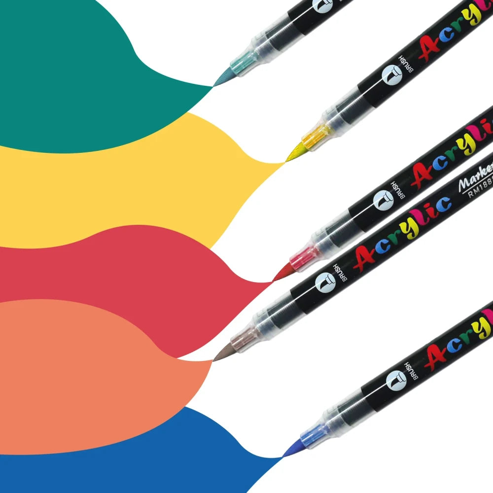 Brush Tip Acrylic Paint Markers
