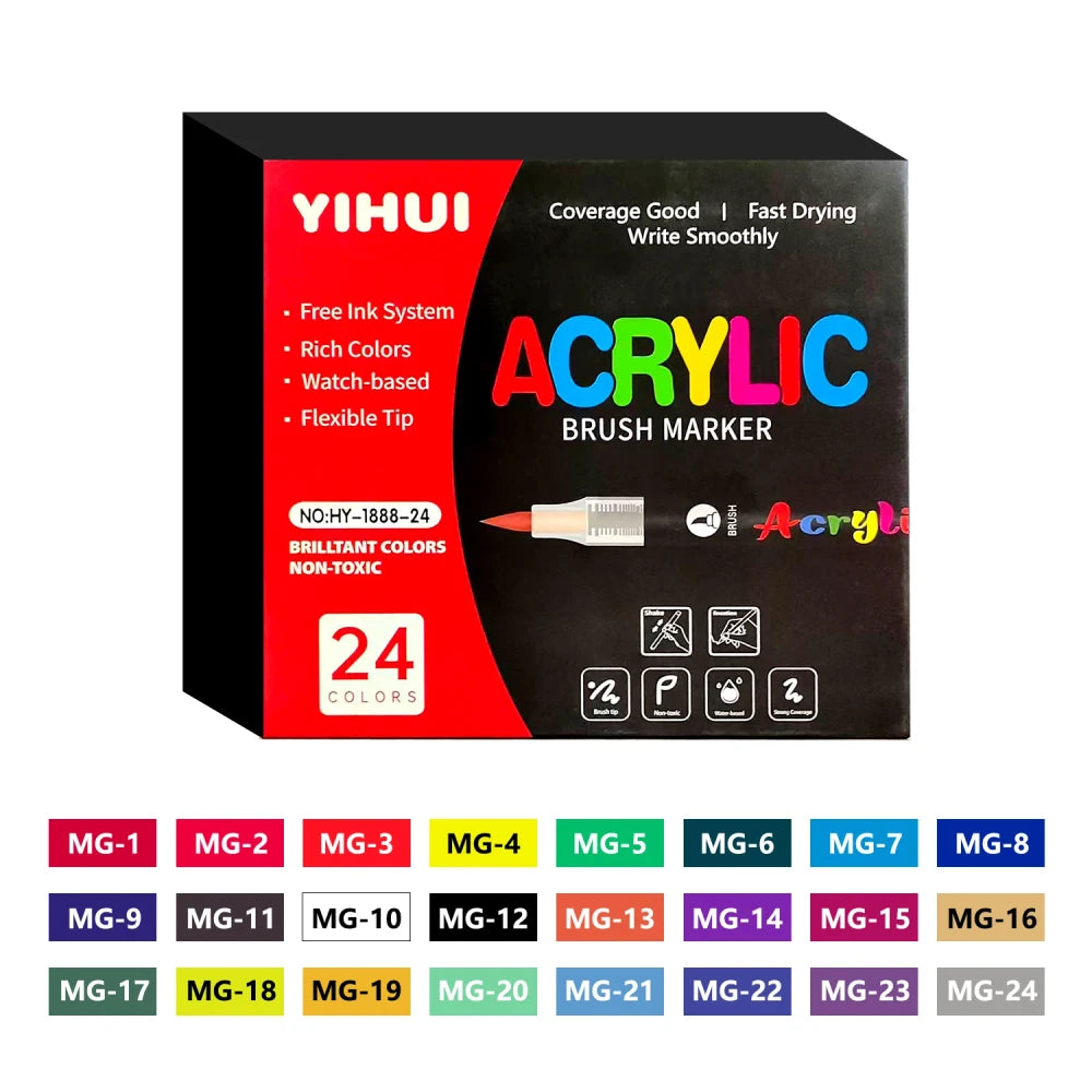 Brush Tip Acrylic Paint Markers