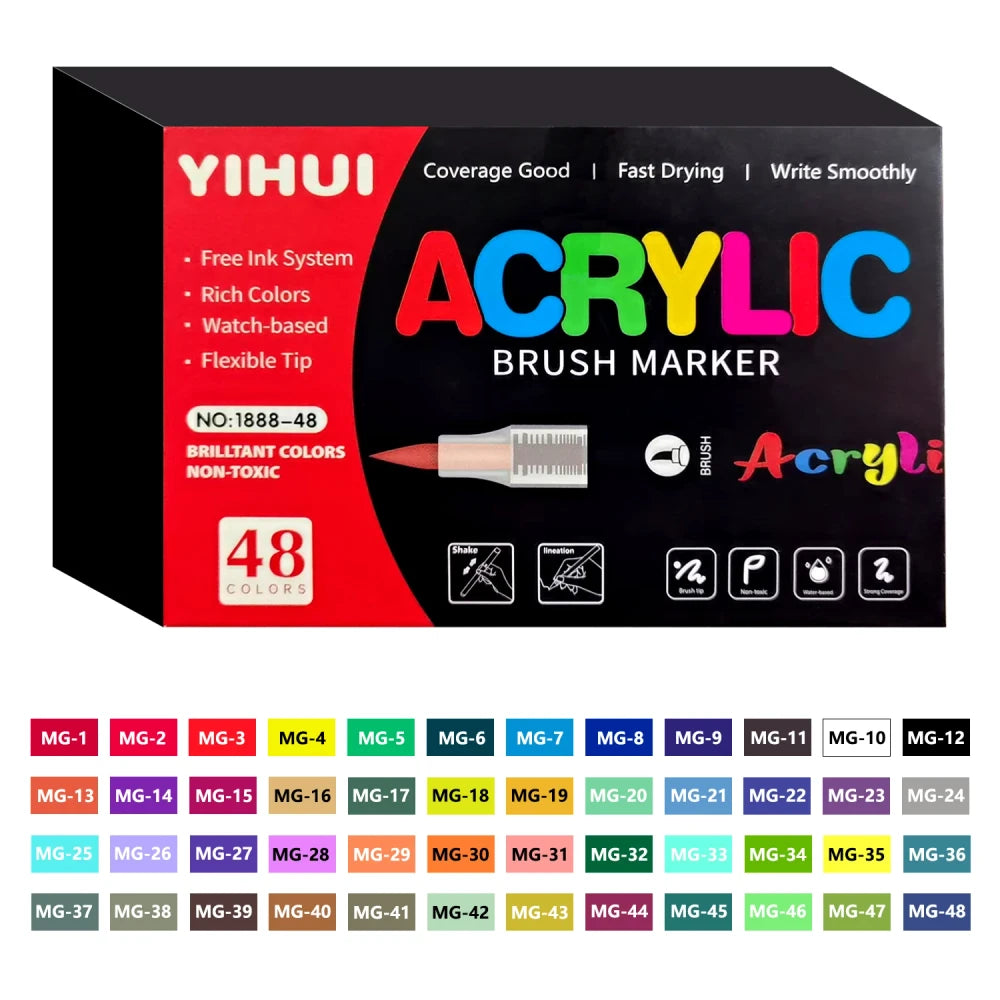 Brush Tip Acrylic Paint Markers